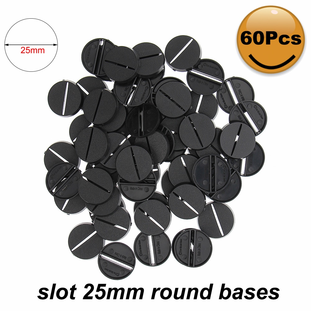 MB025 40 stücke/60 stücke/100 stücke 25mm Slot Runde Kunststoff Modell Basen für Wargames Tabelle Spiele