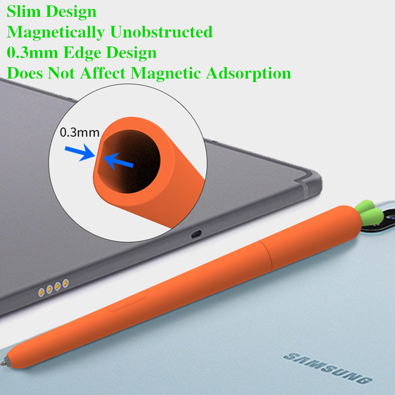 Carrot Vegetable Model Soft Case Silicone Cover For Samsung Galaxy Tab S Pen S6 Lite S7 Tablet Stylus Pencil Casing