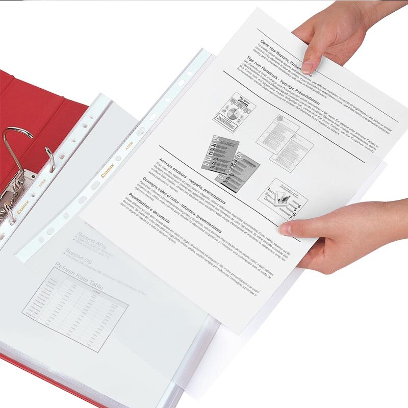 Comix 11 holes Elastic Folder A4 Size Document Bag for File Folder 20pcs/lot Sheet Protector EH303A