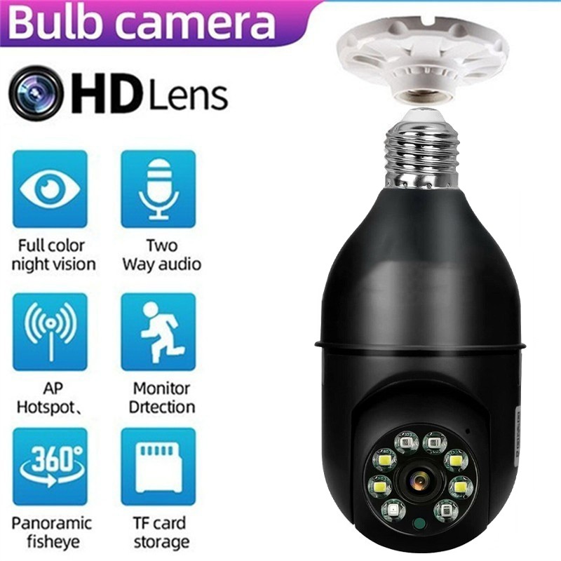 Ip Camera Bulb Camera 1080P Hd Draadloze Panoramisch Home Security Wifi Cctv Fisheye Lamp Ip Camera 360 Graden Thuis beveiliging