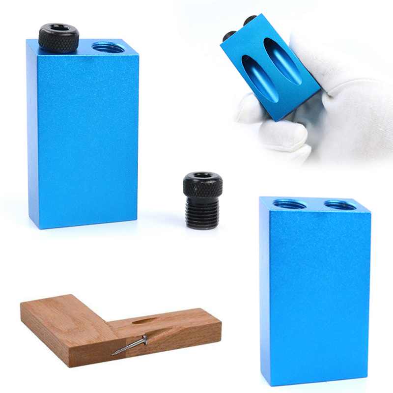 Bois Enchâssées Gabarit Kit 6/8/10Mm Perceuse Angulaire Guide Ensemble Perforateur Localisateur Gabarit Foret Ensemble Pour Bricolage Outils de Menuiserie (B)