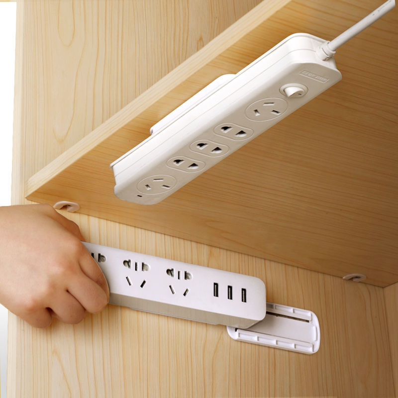 Fijador de enchufe sin perforaciones, adhesivo de pared para organizar tu hogar, cables, fijar enchufes y regletas, soporte