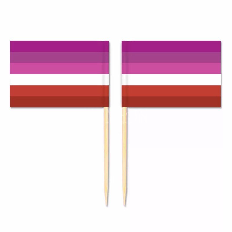 Mini sateenkaarilippu hammastikku lippu 50 kpl/pussi lesbo gay pride lgbt transsukupuolinen panseksuaali biseksuaali velisuhde: Lesbo 50 kpl