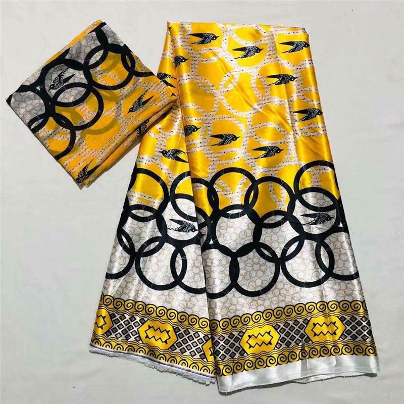 Gahna stil satin silke stof med organza bånd afrikansk voks! df202202