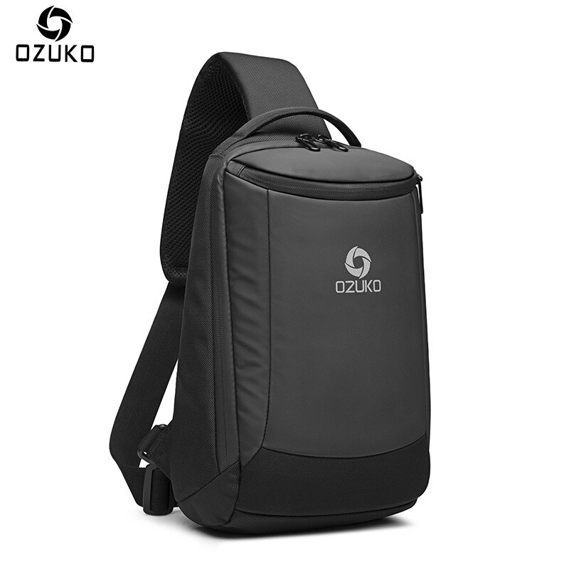 OZUKO Men Oxford Men's Chest Packs Business Casual Men Messenger Bag USB Charging Crossbody Single Boys Shoulder Bag