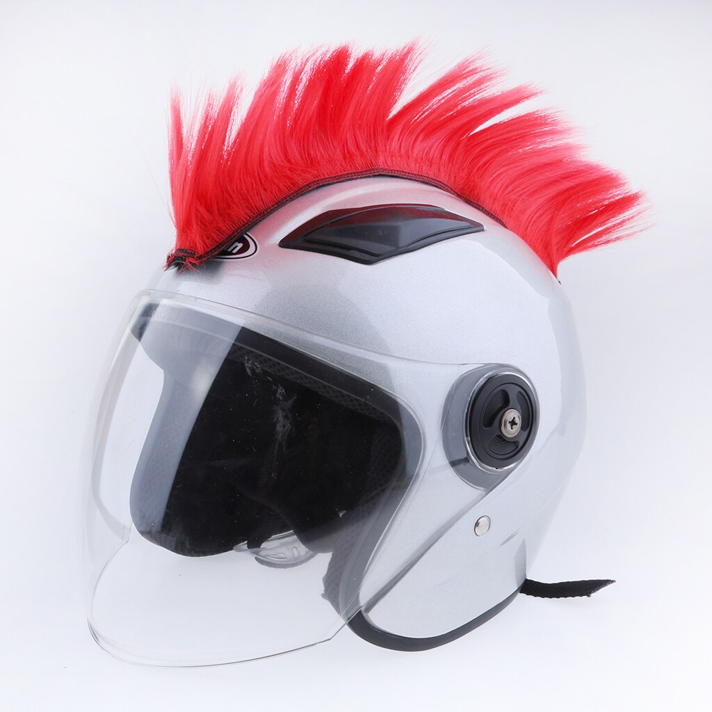 Motorrad Skinhead Perücke Punk Helm Mohawk Perücke Kostümich Haarteil Skinhead Perücke für Cosplay: rot