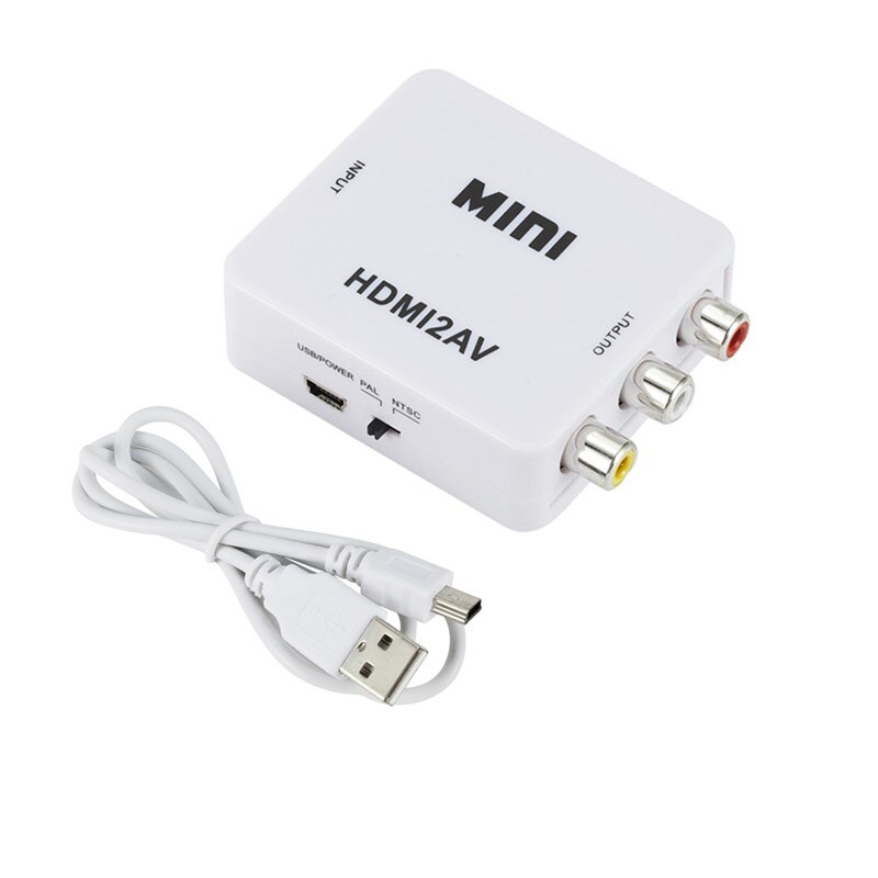 Aankomst Hdmi Naar Av Converter Hd Video Converter Box Hdmi Naar Rca Av/Cvsb L/R Video 1080P Mini Hdmi Naar Av Ondersteuning Ntsc Pal