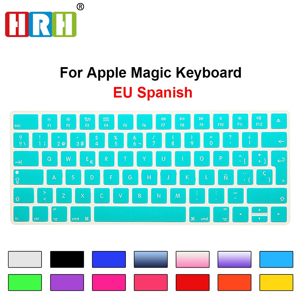 HRH Slim ESP hiszpańska klawiatura pokrywa silikonowa skórka do Apple Magic bezprzewodowa klawiatura Bluetooth MLA22LL/A (A1644,2015 wydany)