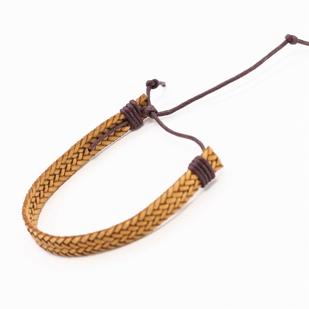 50 unids/lote tejido hecho a mano de cuerda de cuero de los hombres Pulseras para las mujeres Femme Homme hombre Pulseras joyería libremente