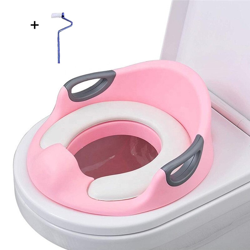 Toiletbril Voor Baby Met Kussen Handvat En Rugleuning Zindelijkheidstraining Seat Urinoir Training Potty Peuters Voor Kids: pink
