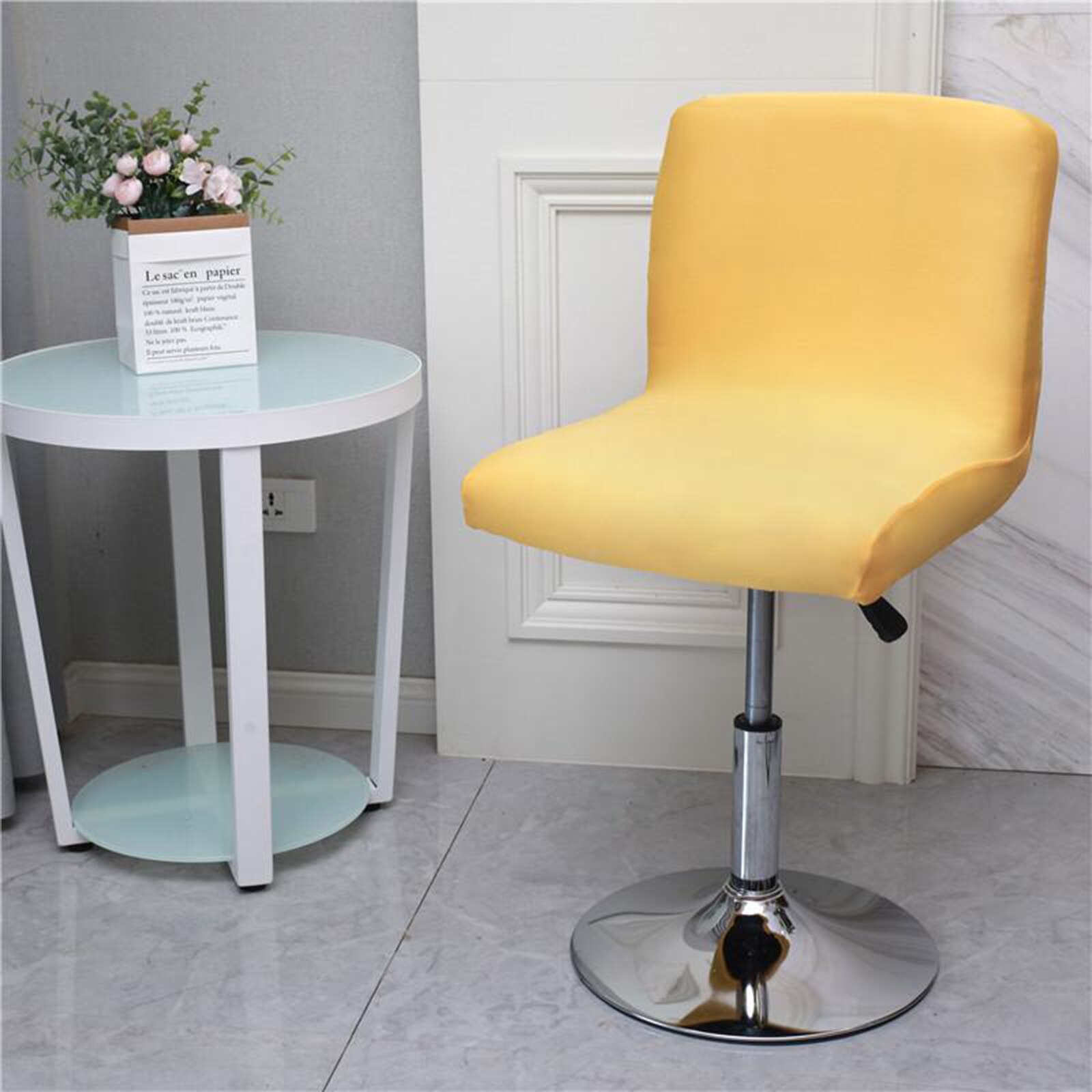1x Bar Stool Chair Cover Low Back Resturant Hotel Dining Chair Slipcovers Chair Seat Protector