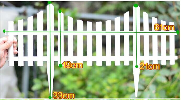 Valla de plástico para jardín, 5 uds., fácil de ensamblar, de estilo europeo blanco, vallas de plástico de tipo suelo para decoración de jardines y jardines: 61CM