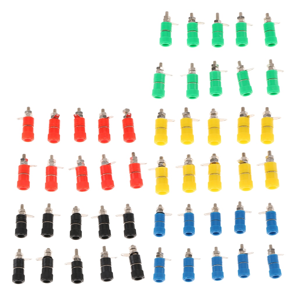 50pcs 4mm Banana Plug Socket Banana Binding Post Terminal Weld Terminal