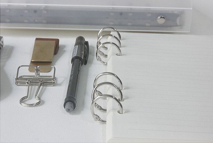 Losse metalen ringen notitieboekjes monocycle kleine ijzeren hoepel cirkels bindijzer 3-- pack clips