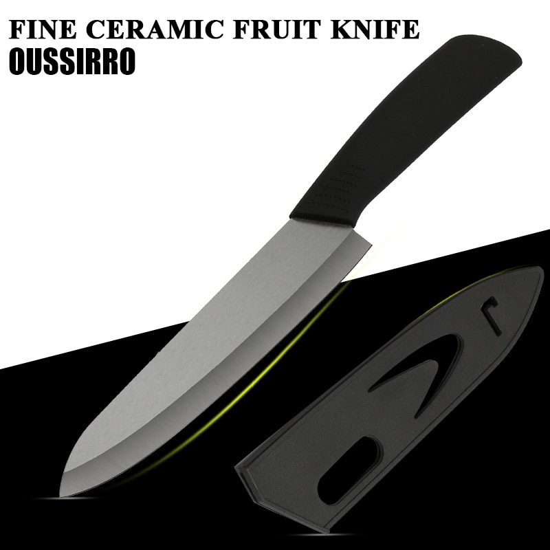 1 stk sort blad keramiske skæreknive køkkenværktøj bærbare knive 3-7 tommer frugt keramiske knive