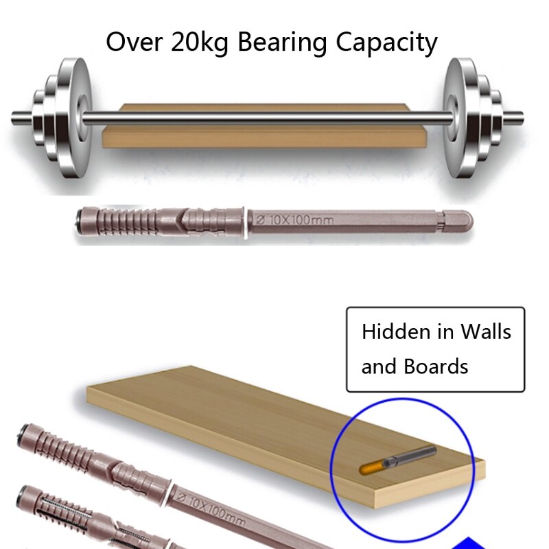 6Pcs Hidden Floating Shelf Brackets Concealed Invisible Heavy Duty Shelf Support Bracket for Wall Shelf 10mm x 100mm