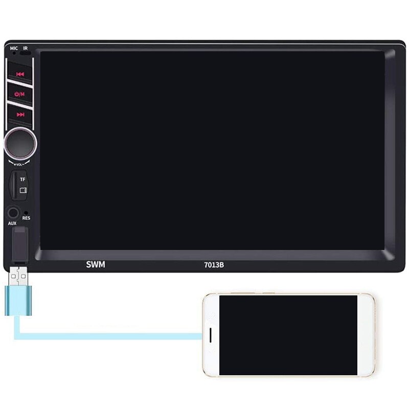 Double Din Car Stereo Radio 7 Inch Press Screen D-Play Universal Car Multimedia Player with Bluetooth FM Radio Receiver Support