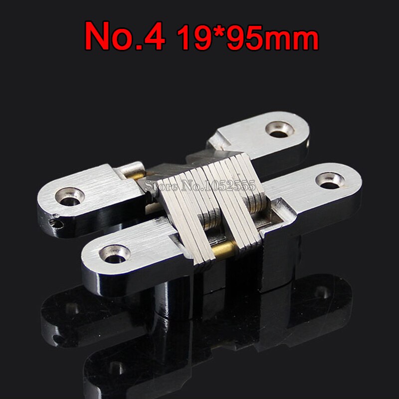 1PCS Stainless Steel Hidden Hinges 19x95MM Invisible Concealed Cross Door Hinge Bearing 25KG With Screw For Folding Door K98-2
