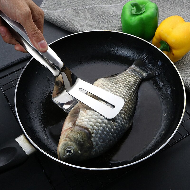 Stainless Steel Barbecue Tong Fried Steak Shovel Fried Fish Shovel BBQ Bread Clamp Kitchen Bread Meat Clamp