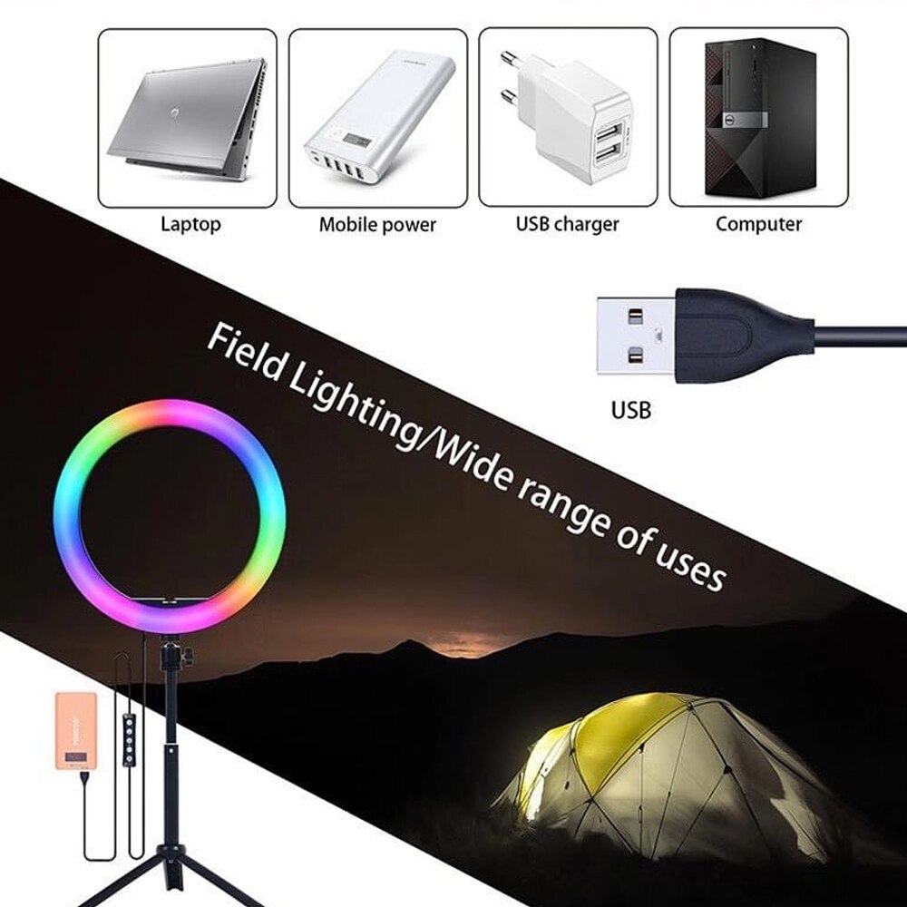 LED Ring licht Band 12 zoll und 9 modi leistungsstarke tragbare farbe 3 farben mit 166cm Influencer stativ