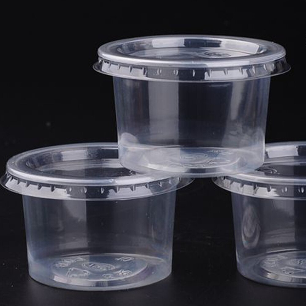 50 Stuks 140Ml Wegwerp Container Clear Portie Cups Kommen Met Deksels Voor Mousses Saus Gelei Yoghurt