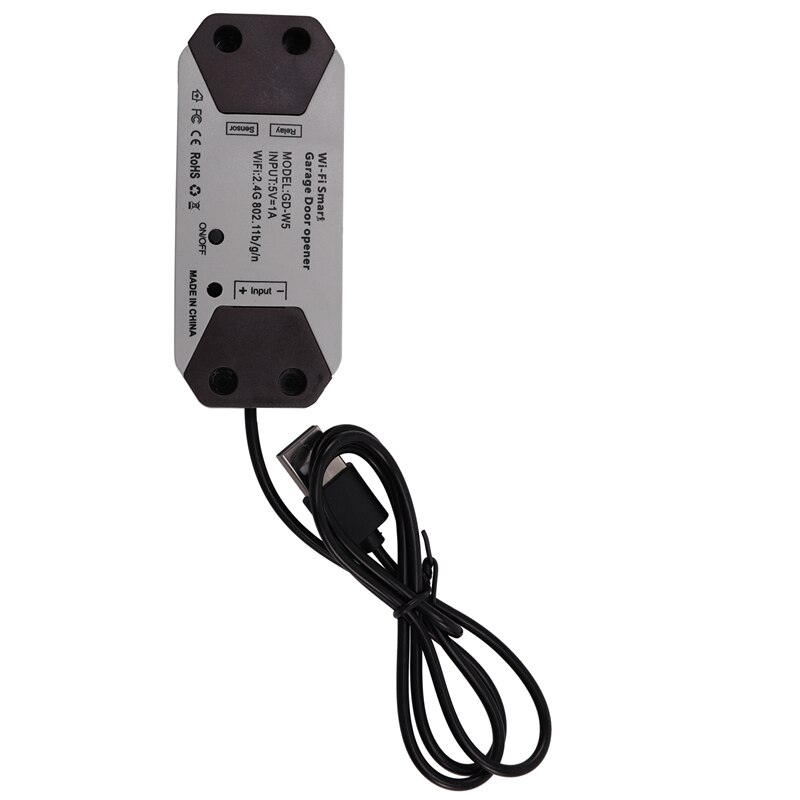 1 Pcs Black Wifi Smart Switch Car Garage Door Opener Home Automation Kit, Remote Control for Ewelink APP, Work with Alexa Google