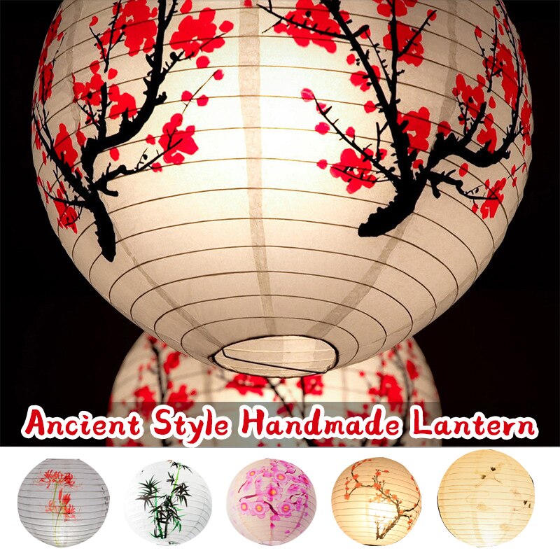 FAROL DE PAPEL redondo de estilo Oriental chino, lámpara de sombra para restaurante, de boda, Año , decoración de Festival de Primavera, linterna