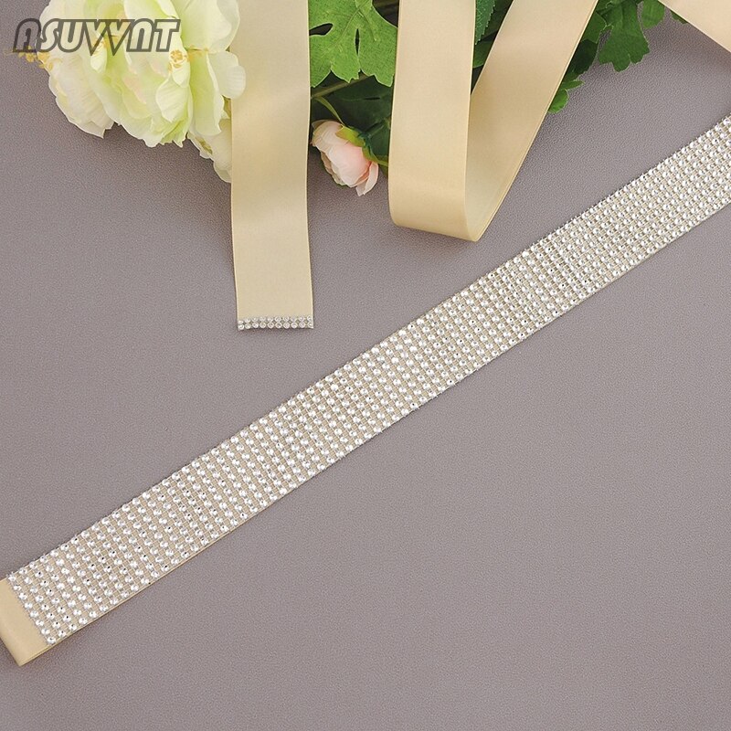 Cinturones de novia de boda brillo fajas de novia adornados cinturones de para chica mujer accesorio de vestido cinturón: Champán