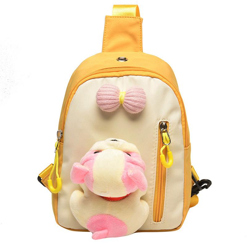 Dame mignon chien poupée taille sac toile sac à main bandoulière poitrine sac Fanny Pack pour femmes hanche sac nouvelle pochette sac à bandoulière: Jaune