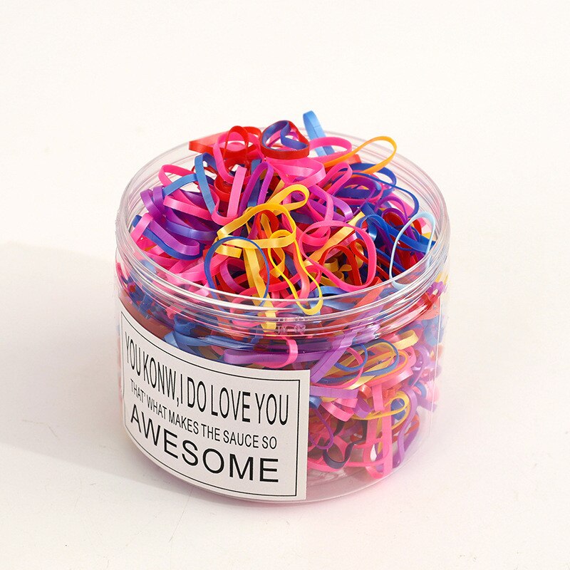 1000Pcs/Pack Colorful Small Disposable Hair Bands Cute Girls Elastic Rubber Band Scrunchie Ponytail Holder Gum Hair Accessories: 4-1000pcs