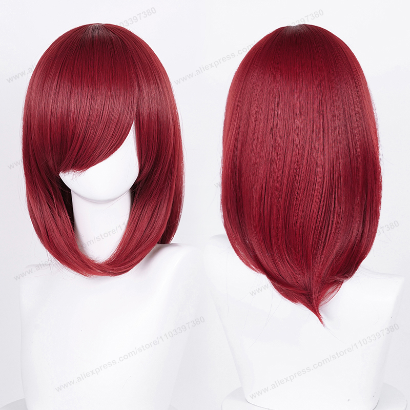 Anime 40 cm Mittel Basic Synthetische Knall blond Cosplay Perücke Schwarz Weiß verrotten Rosa Grün Braun Gold Blau Frauen Hitzebeständige haar: Blau