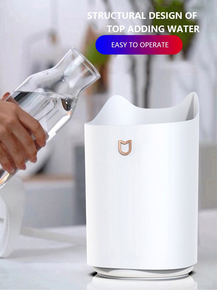 3000mL Capacity Double Nozzle Humidifiers USB Large Capacity Led Light Desktop Home Humidifiers Silent Humidifier
