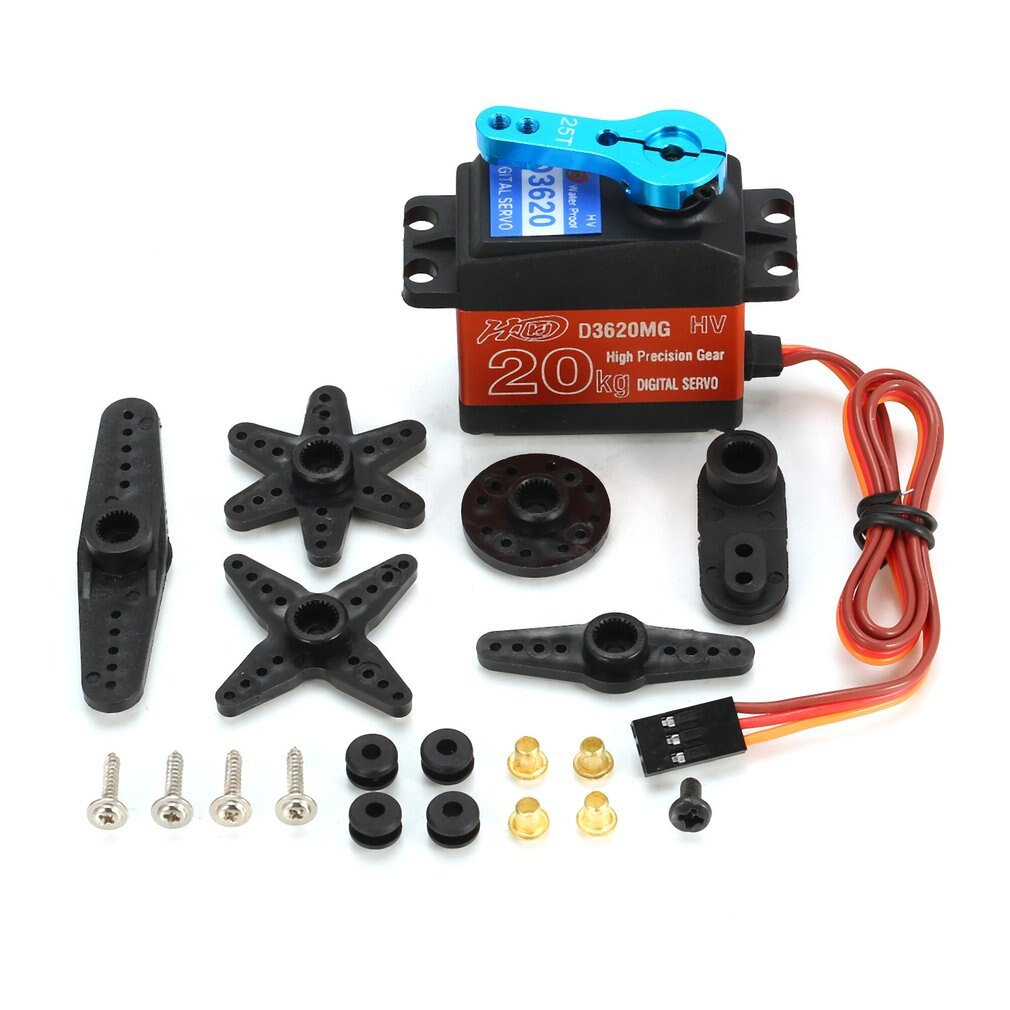 HDKJ D3620MG 20KG 180 Degree Waterproof Metal Steering Digital Metal Gear Core Servo with High Torque for RC Car Boat