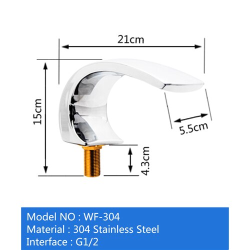 Bathtub Waterfall Inlet Cold and Water Tap Brass Switch Control Valve For Bathtub Faucet Set Shower Cabin Mixer Faucet Bath: WF-3004