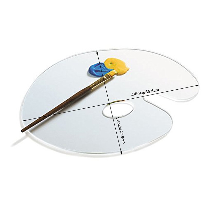 Clear Plastic Paint Palettes 11x14 Inches Size 2 Sets,Oval Art Palette for Acrylic Oil Paints Mixing - Easy Clean