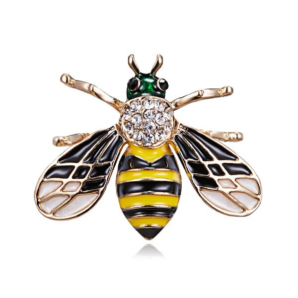 Rinhoo Unisex Spinne Broschen Damen Nette Empfindliche Bee Brosche Strass Pin Brosche Emaille Schmuck Kostüm Brosche: Bee 1