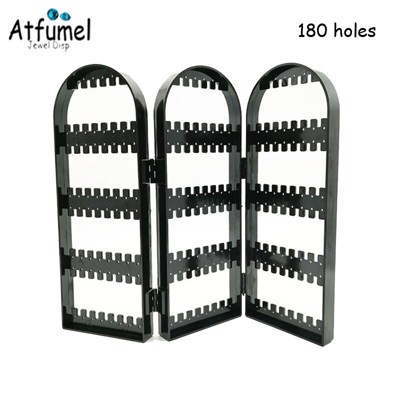 Jewelry Display Stand - 300 Holes - Folding Screen Earring Holder - Plastic Storage Box