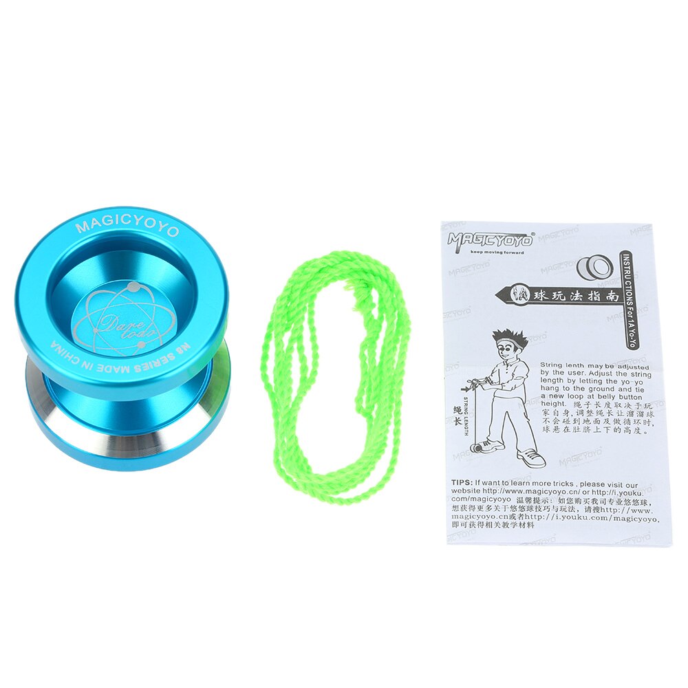 Magic Yoyo N8 Aluminum Alloy Metal Yoyo 8 Ball KK Bearing with Spinning String for Players Kids: Blue