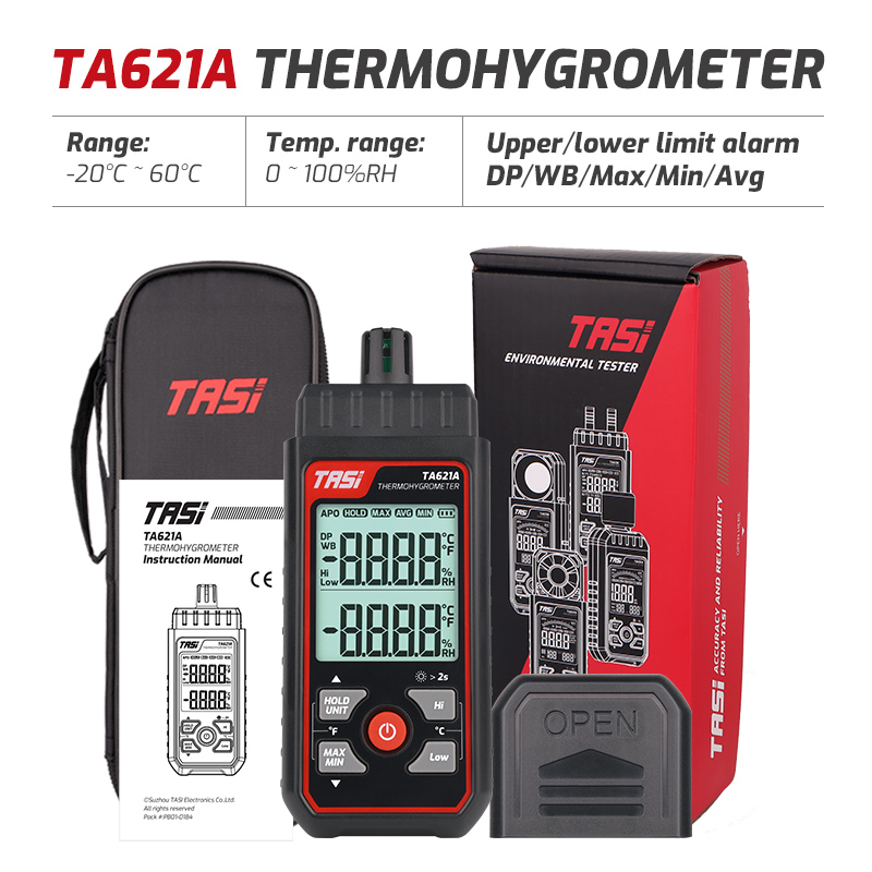 TASI TA620A Handheld Temperature Humidity Meter Tester Industrial Household Digital Thermometer Hygrometer High Precision Sensor: Orange