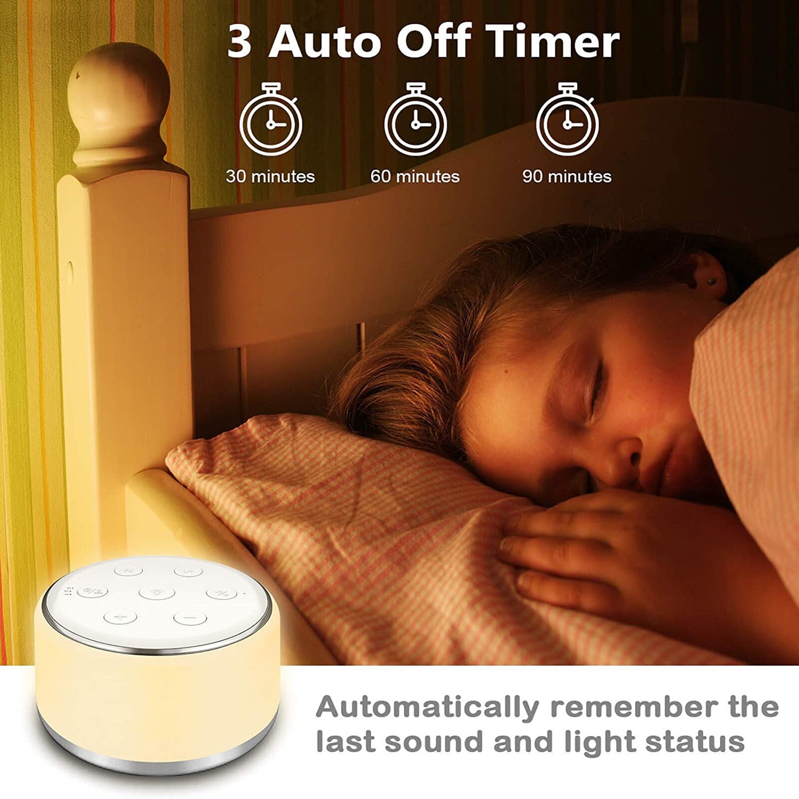 Usb recarregável máquina de ruído branco cronometrado desligamento sono máquina de som para dormir & relaxamento para o bebê adulto viagens escritório