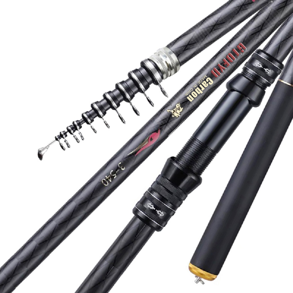 2.7m 3.6m 4.5m 5.4m 6.3m 7.2m teleskopisk fiskestang til sten med kulstoffiber, ultralet stang, lokkestang, karpe, rejsestang til havfiskeri