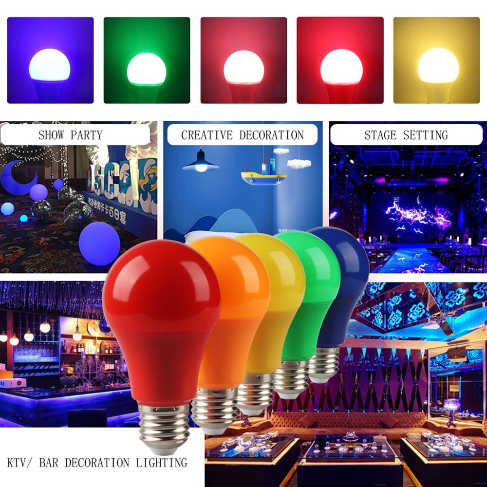 LED bunte Glühbirne Lampe E27 B22 Basis bunte LED Licht Lampada Ampulle 8W AC 240-V Taschenlampe A60 Glühbirnen Wohnkultur