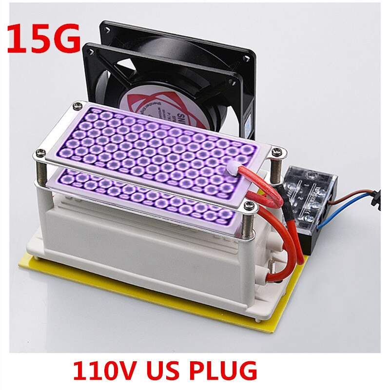 Ozone Generator 220V 15G/20G O3 Ozonator Machine Air Cleaner Deodorizer Sanitizer Air Purifier Integration Odor Eliminating: 110V US 15G