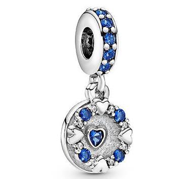 Abalorios de plata de ley 925 con de momentos de estrellas del cielo azules, cuentas de amor compatibles con la pulsera Pan Original para mujer, joyería DIY: 1