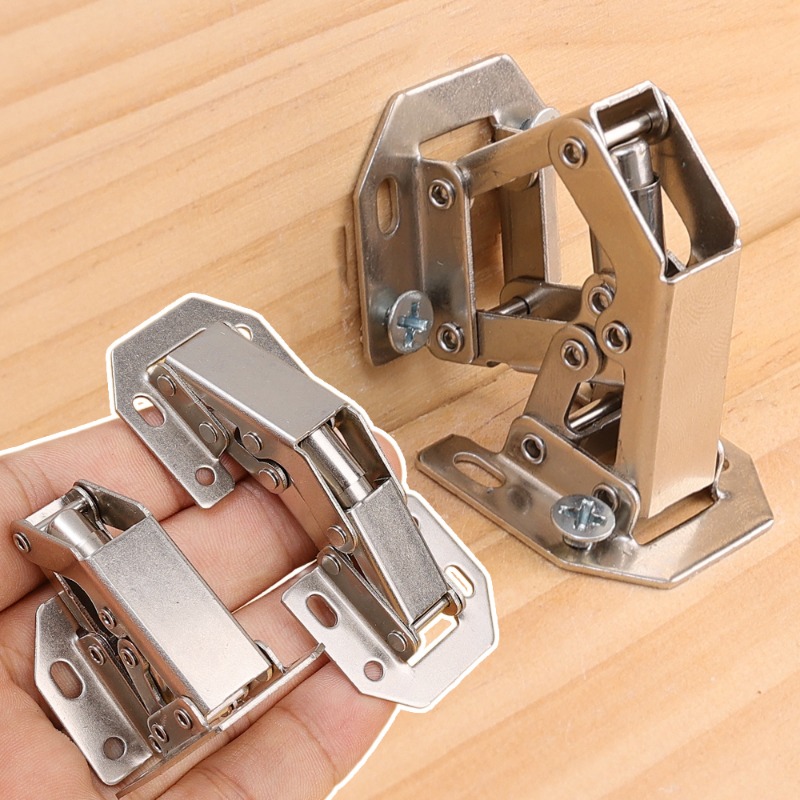 2/10PCS 90 Degree Cabinet Hinges Steel No-Drilling Hole Cupboard Door Hydraulic Buffer Hinges Home Kitchen Furniture Hardware