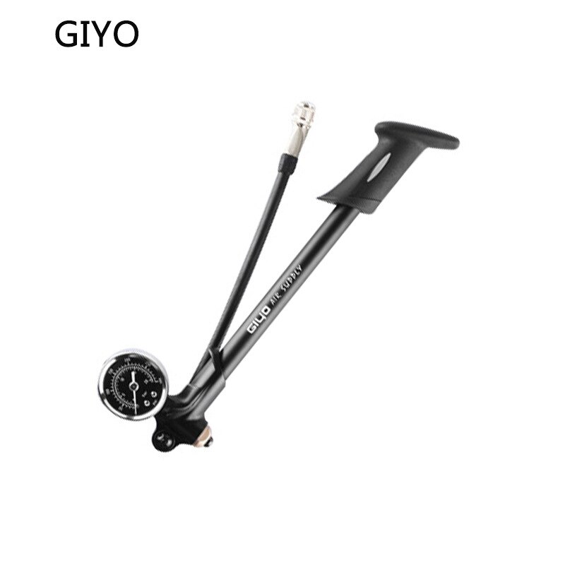 GIYO GS-02D High-pressure Air Shock Pump For Fork Rear Suspension Cycling Mini Hose Air Inflator Schrader Bike Bicycle Fork: Black