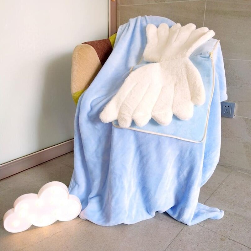 Englevinger baby tæppe nyfødt indpakning tæpper toddler spædbarn sengetøj dyne til seng sofa pude kurv klapvogn tæpper
