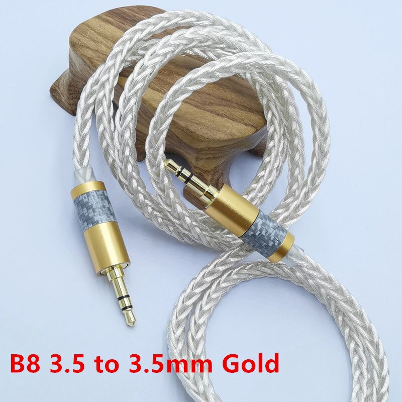 B8 Jack 3.5 Audio Cable 3.5mm Speaker Line Aux Cable for Phone Car Headphone Audio Jack Audio Cable For Amplifier DAP DA: B8 3.5 to 3.5 Gold / 2m