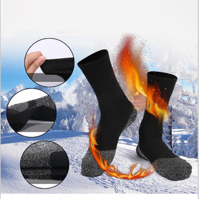 Newset Heat Fibers Below Socks for 35 Aluminized Keep Feet Insulation Long Black Sports Sock Warm Sportswear Accessories