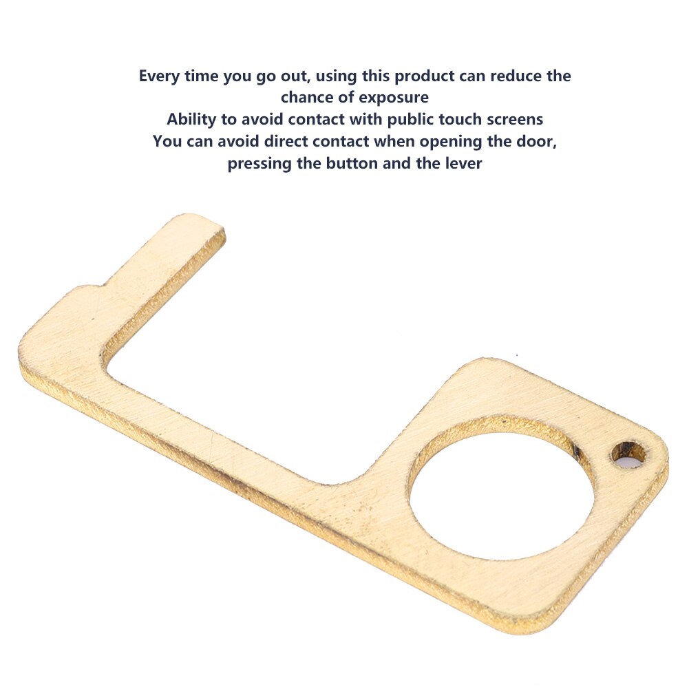 Key Door Opener Key Door Handle Opener Golden Anti-Contact Brass for Public Places Elevator Handle Open Key